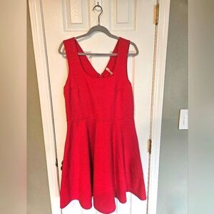 Red fit and flare mini dress